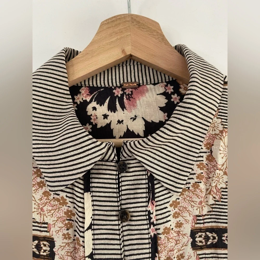 Free People Virgo Bay Button Shirt - M